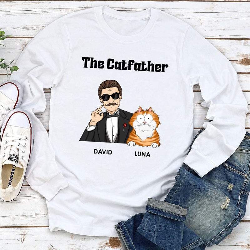 The Cool Catfather - Personalized Custom Long Sleeve T-shirt