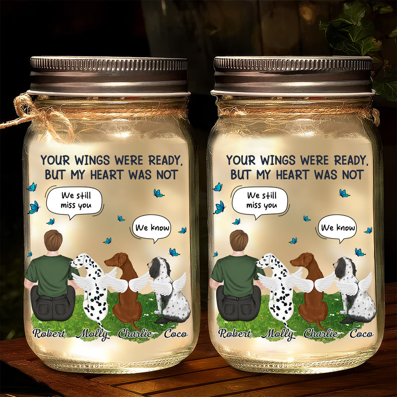 My Heart Was Not Ready To Lose You Version Man - Personalized Custom Mason Jar Light