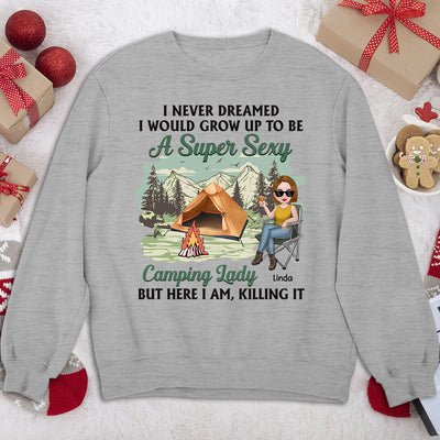 Camping Lady - Personalized Custom Sweatshirt