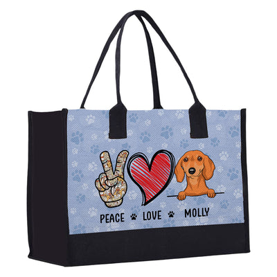 Peaceful Love - Personalized Custom Canvas Tote Bag