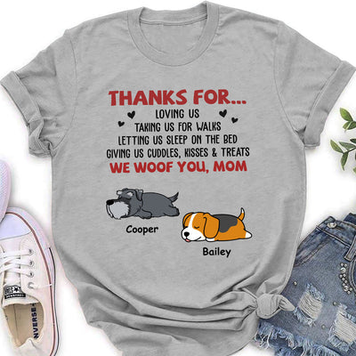 Mom Thanks For Loving Me - Personalized Custom Women's T-shirt