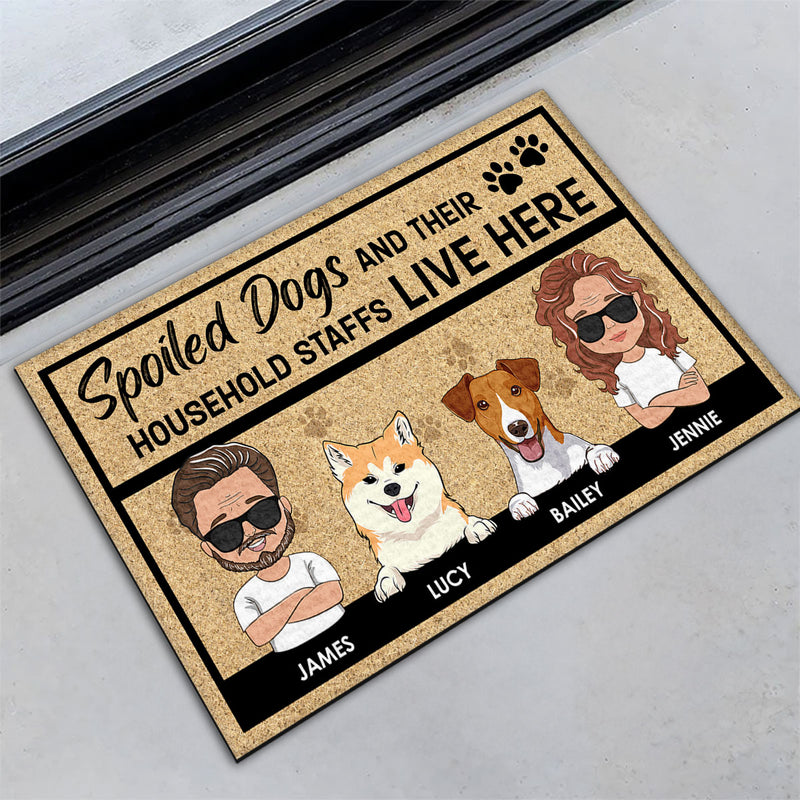 Spoiled Dogs Live Here - Personalized Custom Doormat