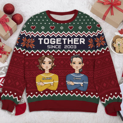 Couple Together Version 2 - Personalized Custom All-Over-Print Sweatshirt