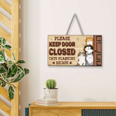 Cats Escape - Personalized Custom Wood Sign