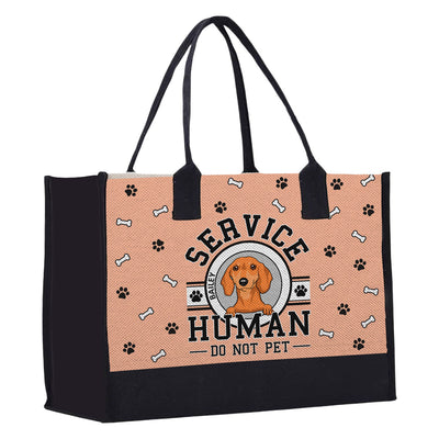 Logo Service Human Do Not Pet - Personalized Custom Canvas Tote Bag