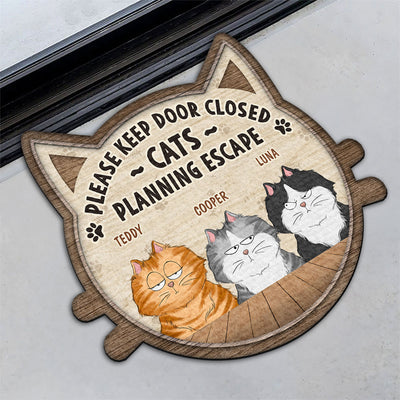 Cats Planning Escape - Personalized Custom Doormat