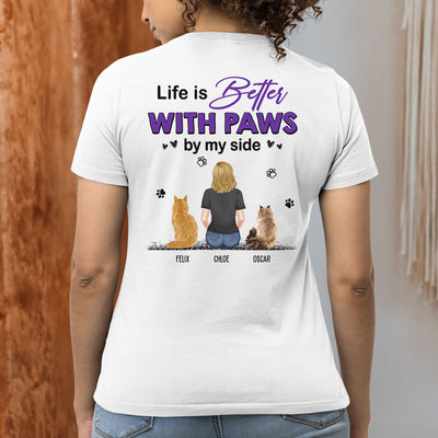 Paws By My Side - Personalized Custom Women's T-shirt