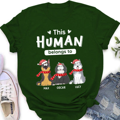 Belongs To Pets Christmas - Personalized Custom Women's T-shirt