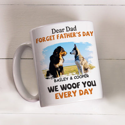 Woof You Every Day Lying Dog - Personalized Custom Coffee Mug