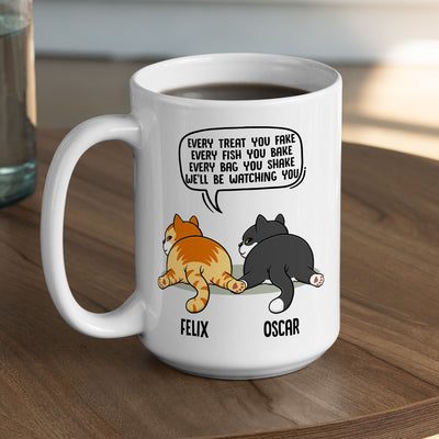 Watching You Cat Butt - Personalized Custom Coffee Mug