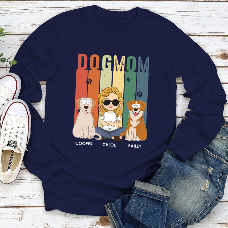 Super Dog Mom - Personalized Custom Long Sleeve T-shirt