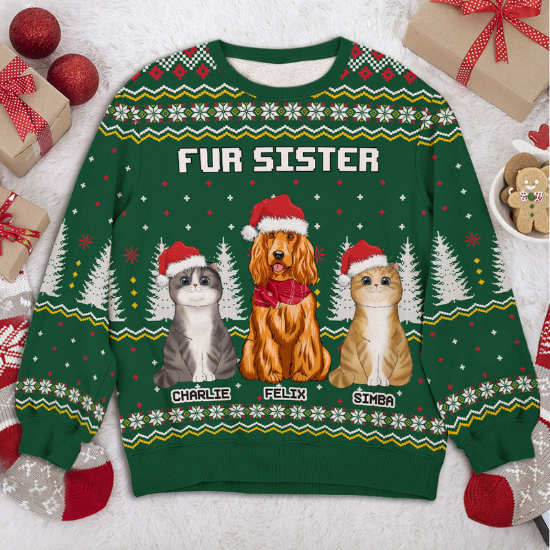 Christmas Pet Pattern - Personalized Custom Kids All-Over-Print Sweatshirt