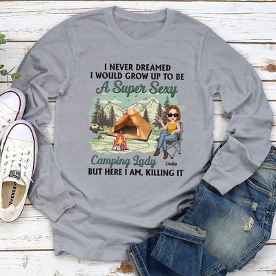 Camping Lady - Personalized Custom Long Sleeve T-shirt