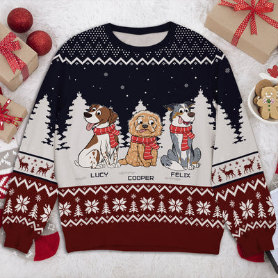 Christmas With Paw - Personalized Custom All-Over-Print Sweatshirt