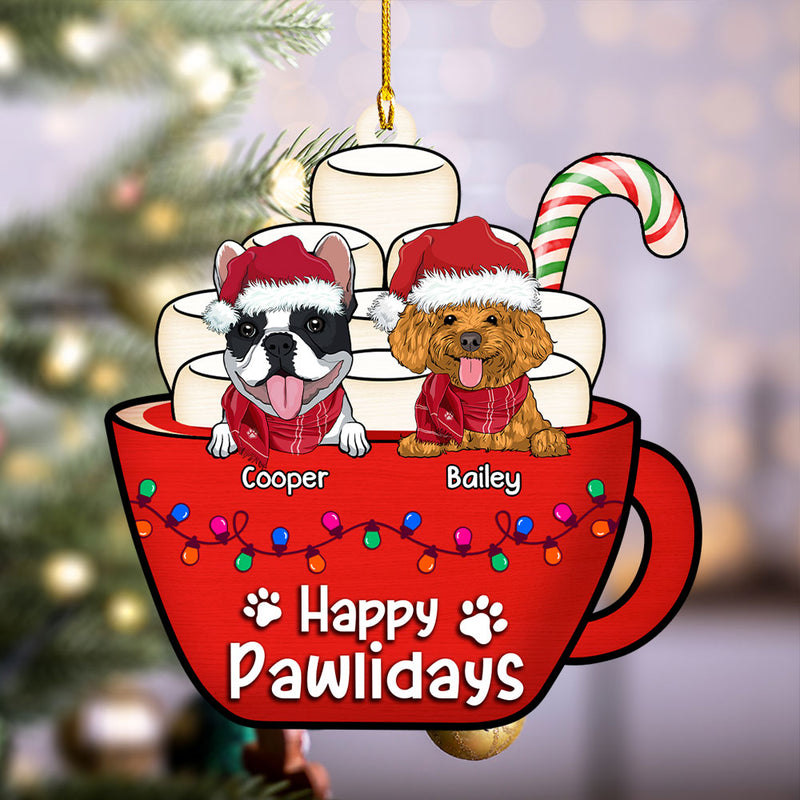 Sweet Pawlidays - Personalized Custom 1-layered Wood Ornament