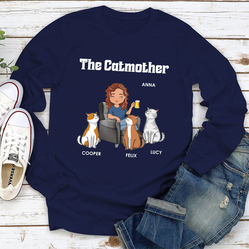 Mother Of Cats - Personalized Custom Long Sleeve T-shirt