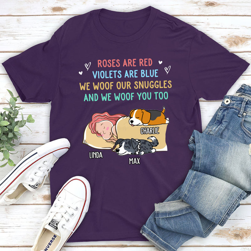 Woof Snuggles - Personalized Custom Unisex T-shirt