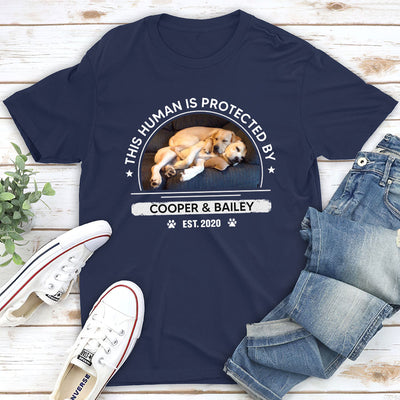 Protected By My Dog - Personalized Custom Premium T-shirt