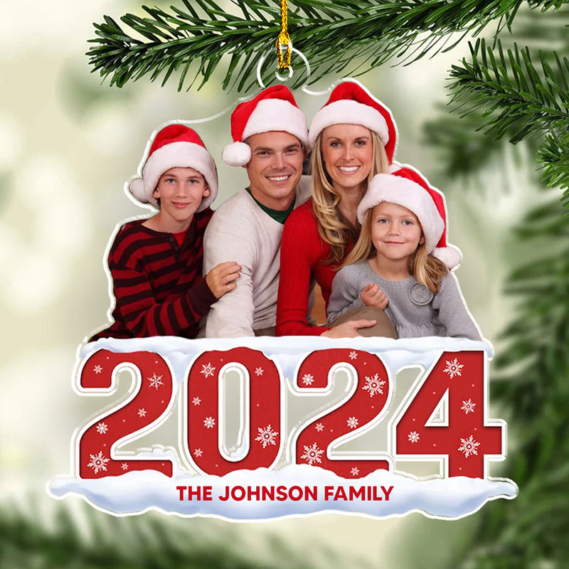 Custom Photo Family 2024 - Personalized Custom Acrylic Ornament