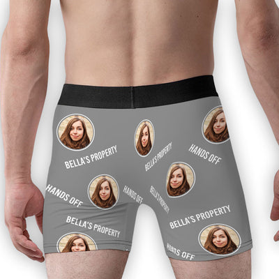 Hand Off - Personalized Photo Men's Boxer Briefs