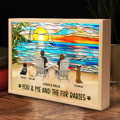 You And Me And Our Fur Babies - Personalized Frame Light Box