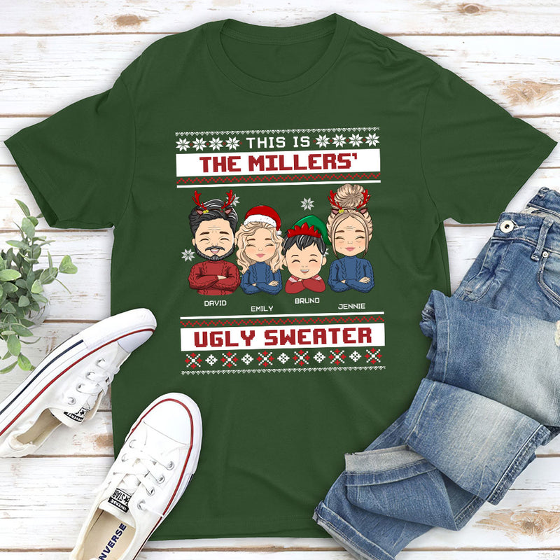 Family Ugly Sweater - Personalized Custom Unisex T-shirt