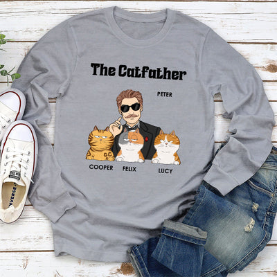 The Cool Catfather - Personalized Custom Long Sleeve T-shirt