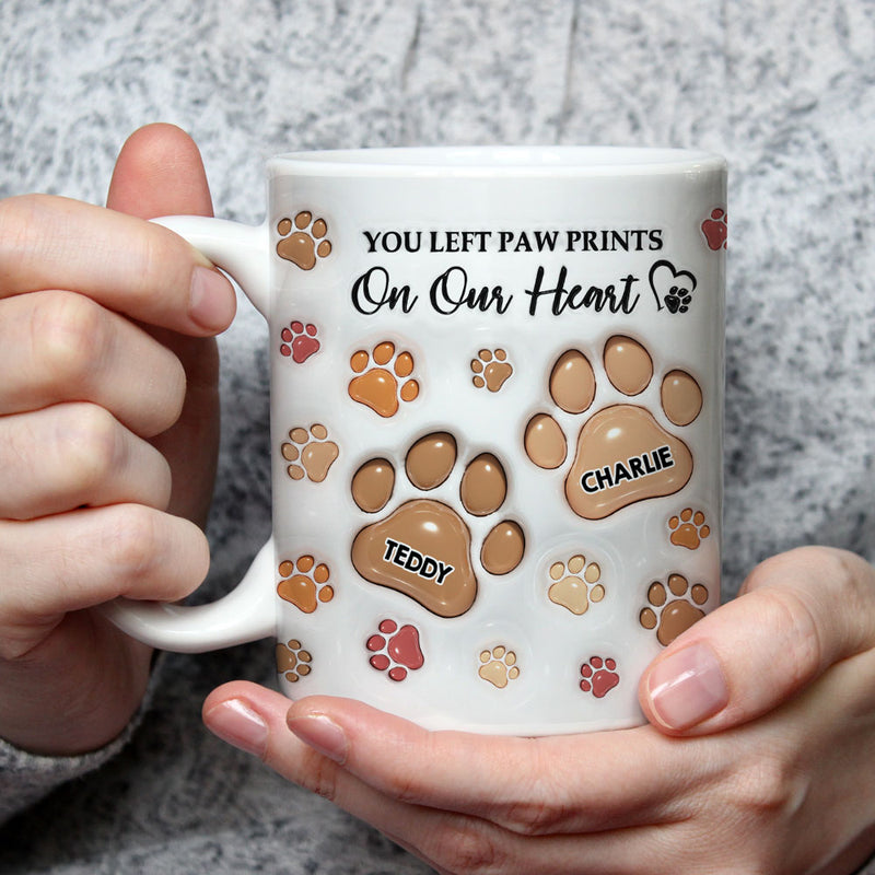 You Left Paw Prints - Personalized Custom 3D Inflated Effect Mug