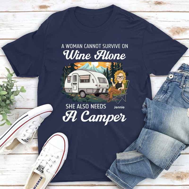 Wine Alone 2 - Personalized Custom Unisex T-shirt