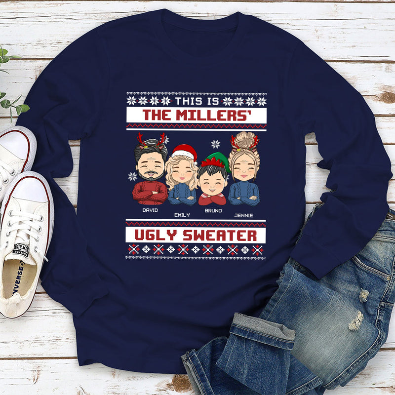 Family Ugly Sweater - Personalized Custom Long Sleeve T-shirt