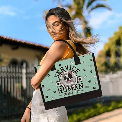Logo Service Human Do Not Pet - Personalized Custom Canvas Tote Bag