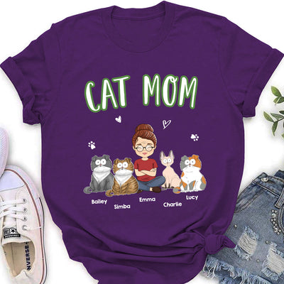 A Cat Mom - Personalized Custom Women's T-shirt