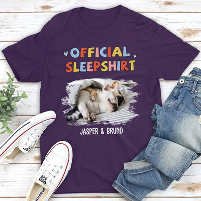 Sleeping Pet Sleepshirt Version 2 Photo - Personalized Custom Unisex T-shirt