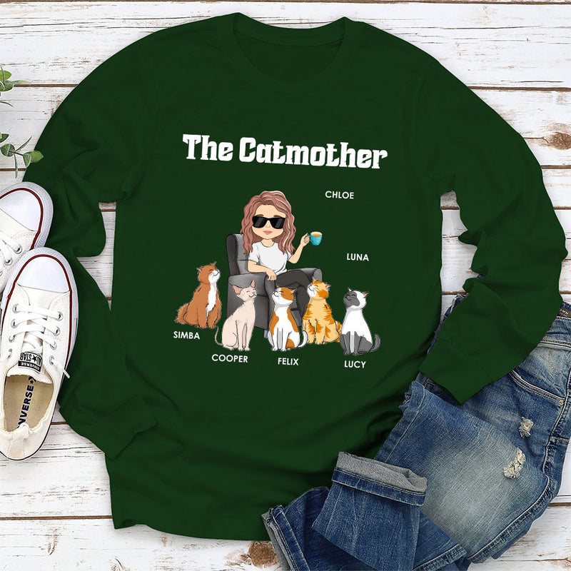 Mother Of Cats - Personalized Custom Long Sleeve T-shirt