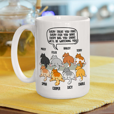 Watching You Cat Butt - Personalized Custom Coffee Mug