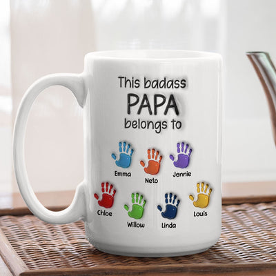 This Awesome Grandpa Belongs To - Personalized Custom 3D Inflated Effect Mug - Father's Day, Gift For Dad, Grandpa