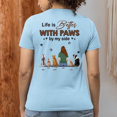 Paws By My Side - Personalized Custom Women's T-shirt