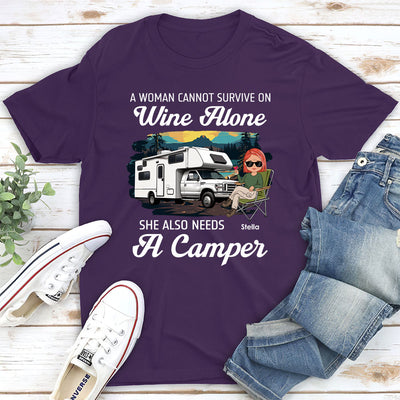 Wine Alone 2 - Personalized Custom Unisex T-shirt