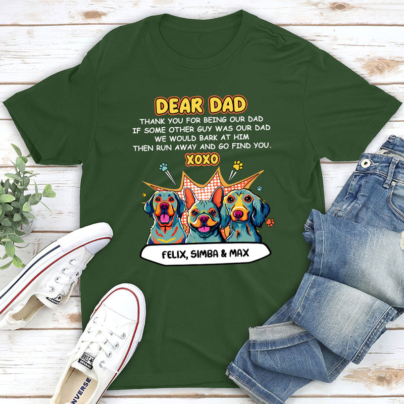 Pop Art Dear Dad XOXO - Personalized Custom Unisex T-shirt