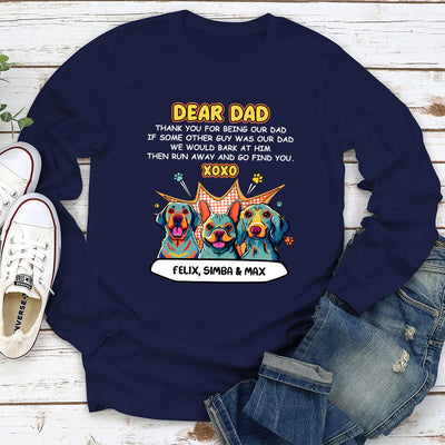 Pop Art Dear Dad XOXO - Personalized Custom Long Sleeve T-shirt