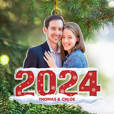 Custom Photo Couple 2024 - Personalized Custom Acrylic Ornament