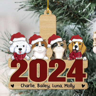 Happy Holiday 2024 - Personalized Custom 1-layered Wood Ornament