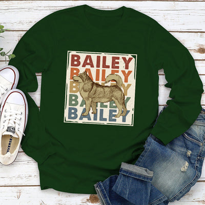 Love My Darling Vintage Dog - Personalized Custom Long Sleeve T-shirt