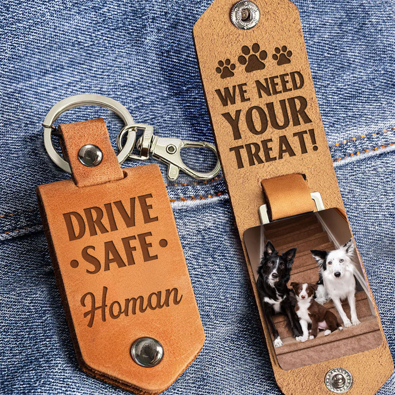 Need Your Treat - Personalized Leather Photo Keychain