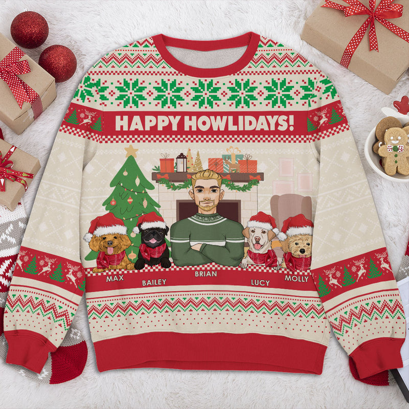 Happy Howlidays - Personalized Custom All-Over-Print Sweatshirt