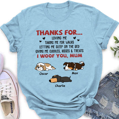 Mom Thanks For Loving Me - Personalized Custom Women's T-shirt