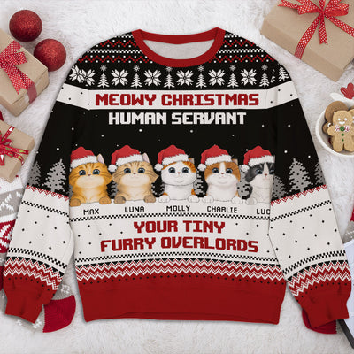 Meowy Christmas Human Servant - Personalized Custom All-Over-Print Sweatshirt