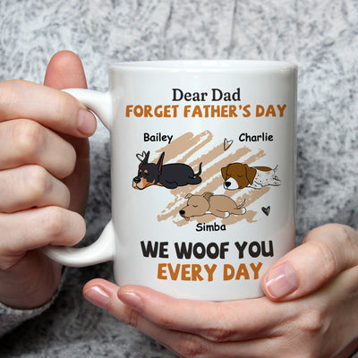 Woof You Every Day Lying Dog - Personalized Custom Coffee Mug