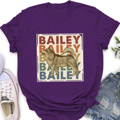 Love My Darling Vintage Dog - Personalized Custom Women's T-shirt