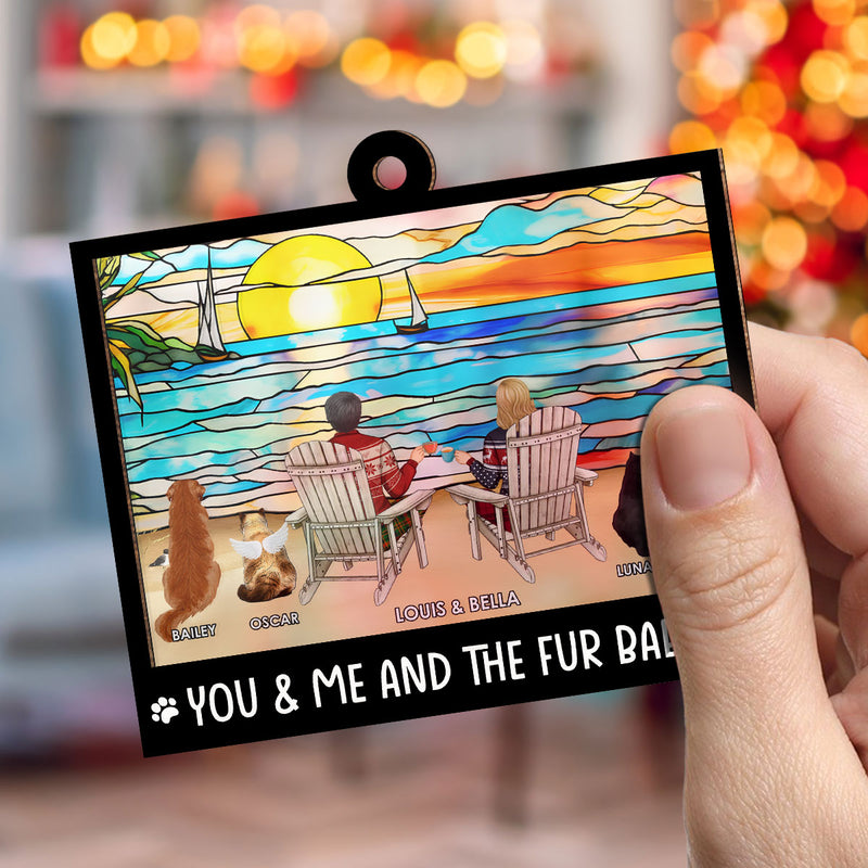 You And Me And The Dogs - Personalized Custom Suncatcher Ornament